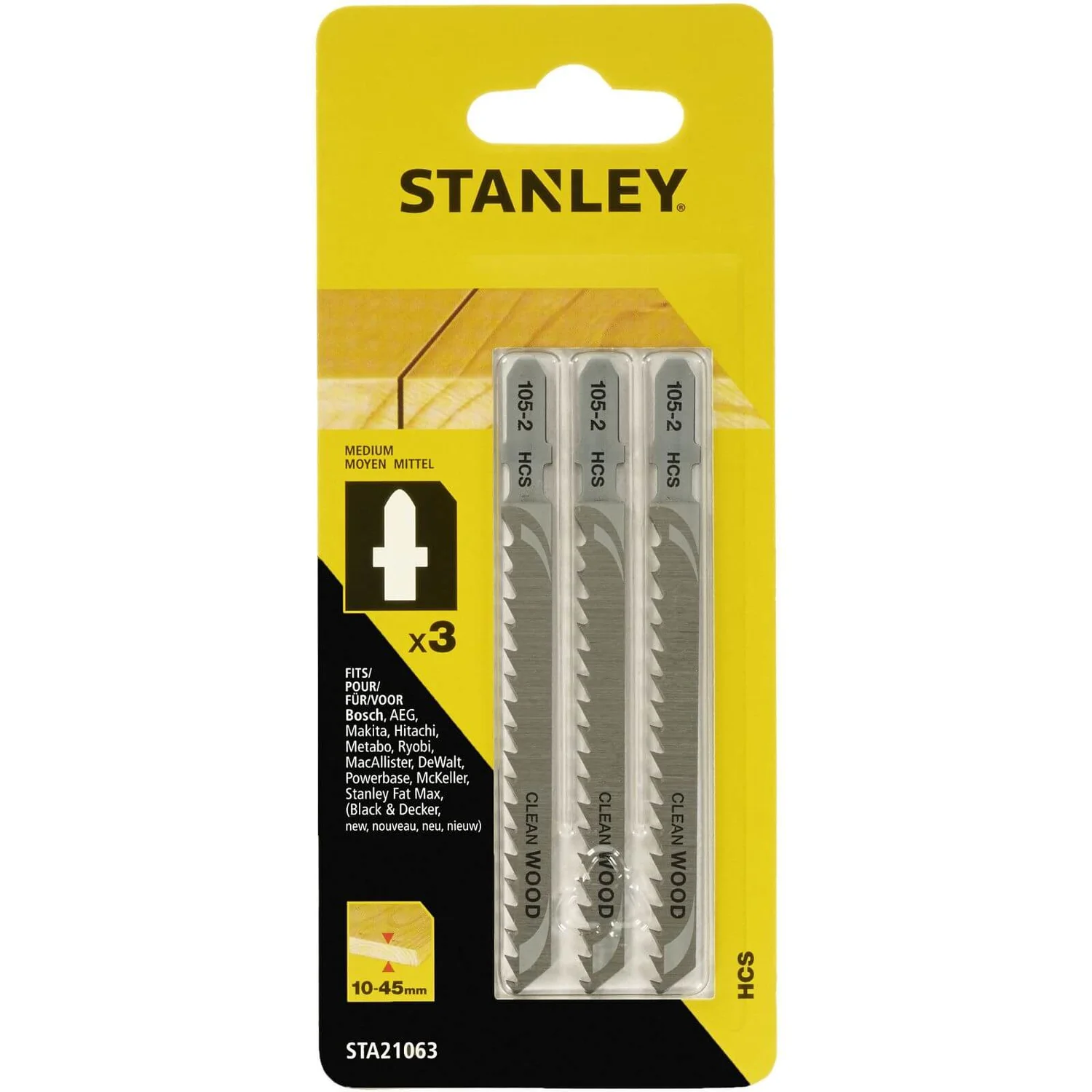 Stanley Jigsaw Blade Wood - STA21063-XJ 3 Stanley Jigsaw Blade Wood - STA21063-XJ