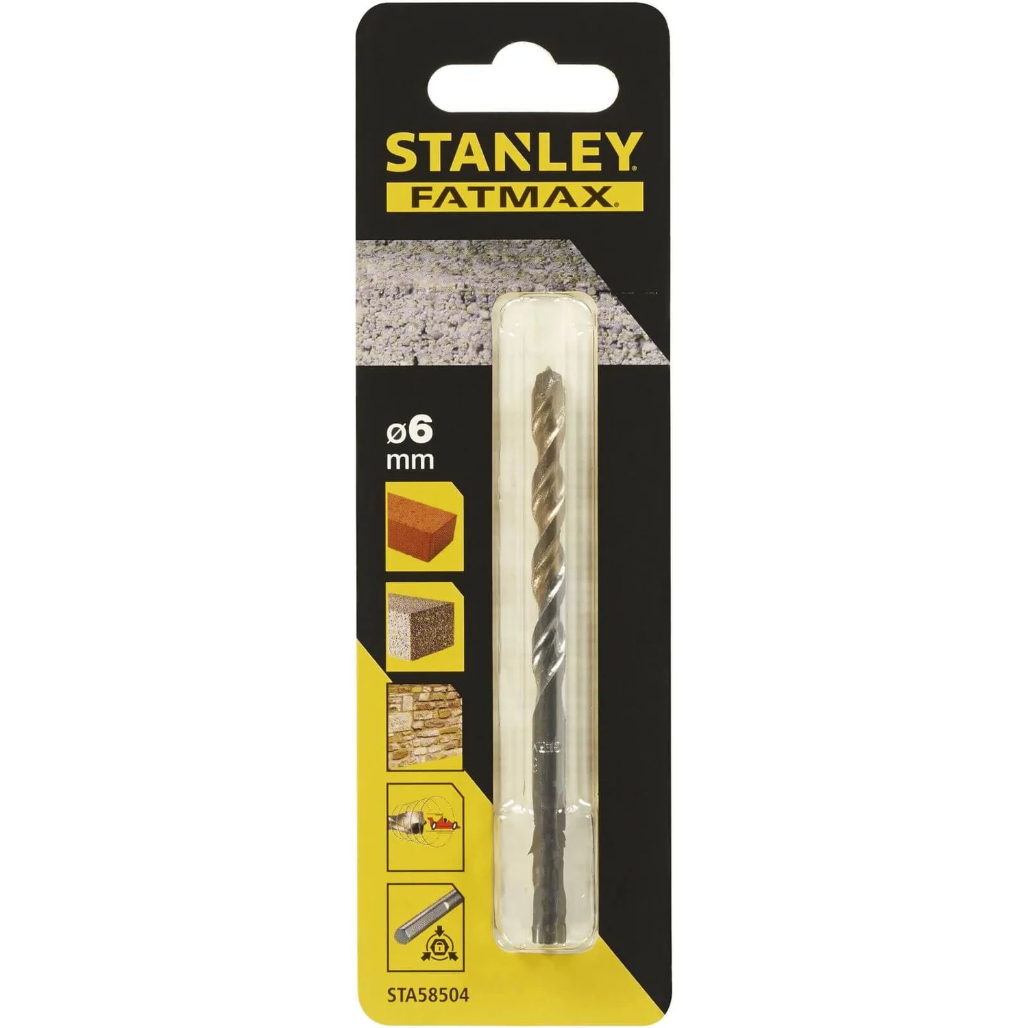 Stanley Fatmax Masonry Drill Bit 6 X 100mm - STA58504-QZ 3 Stanley Fatmax Masonry Drill Bit 6 X 100mm - STA58504-QZ