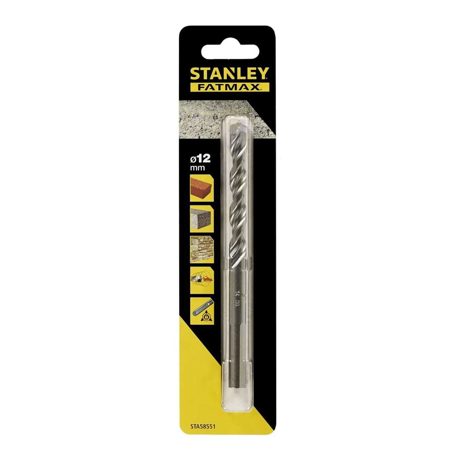 Stanley Fatmax Masonry Drill Bit 12 X 150mm - STA58551-QZ 3 Stanley Fatmax Masonry Drill Bit 12 X 150mm - STA58551-QZ