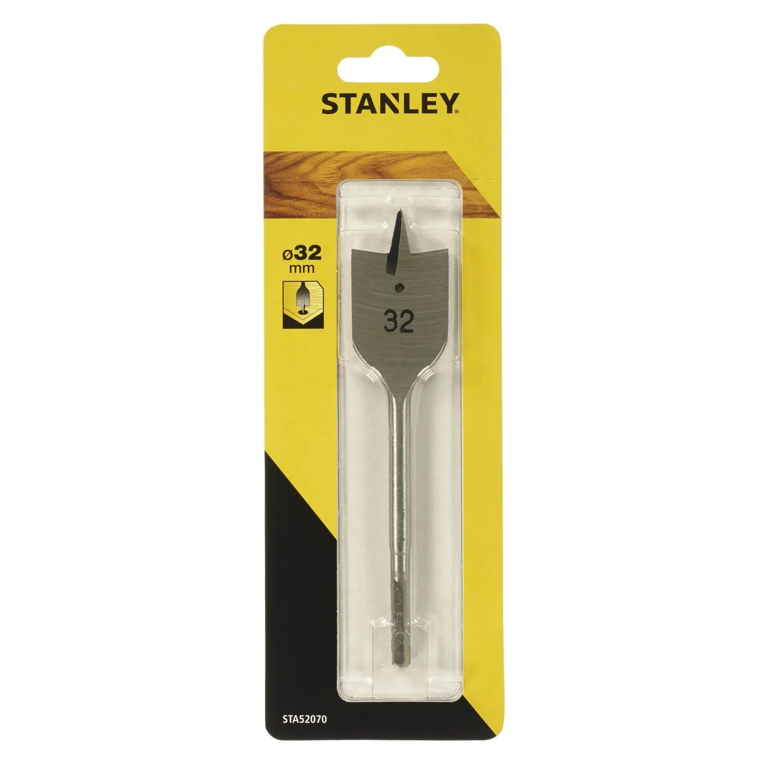 Stanley Flat Wood Drill Bit 32mm - STA52070-QZ 3 Stanley Flat Wood Drill Bit 32mm - STA52070-QZ