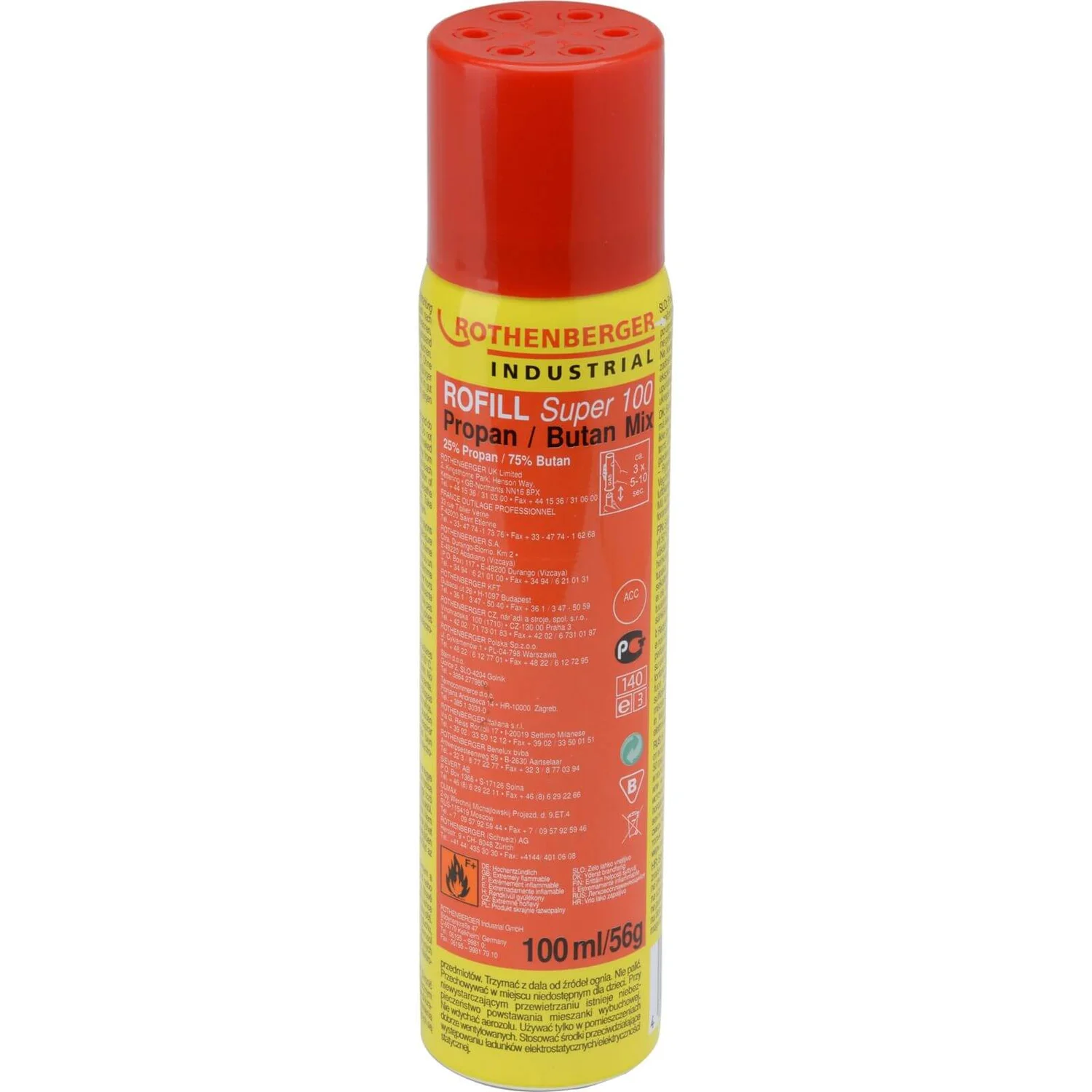 Rothenberger Disposable Gas Cartridge - 100ml/56g 3 Rothenberger Disposable Gas Cartridge - 100ml/56g