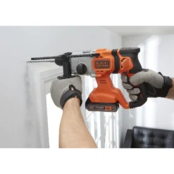 Black & Decker BLACK+DECKER 18V Cordless SDS Plus Hammer Drill With Kit Box (BCD900D1K-GB) -Stanley Shop 12839061 1394866673810833