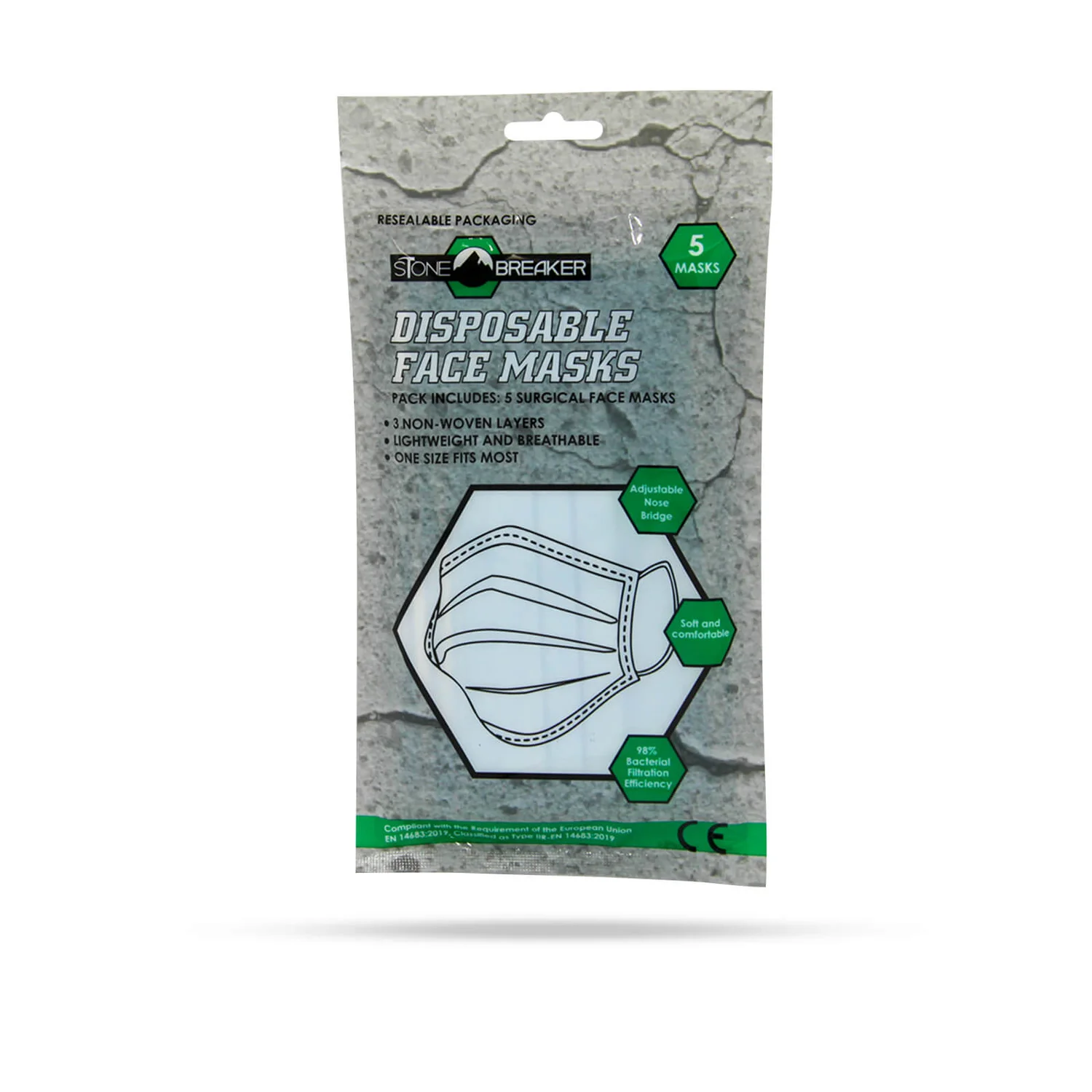 None Stonebreaker Safety Disposable Mask 5pc Box 6 None Stonebreaker Safety Disposable Mask 5pc Box - Image 4