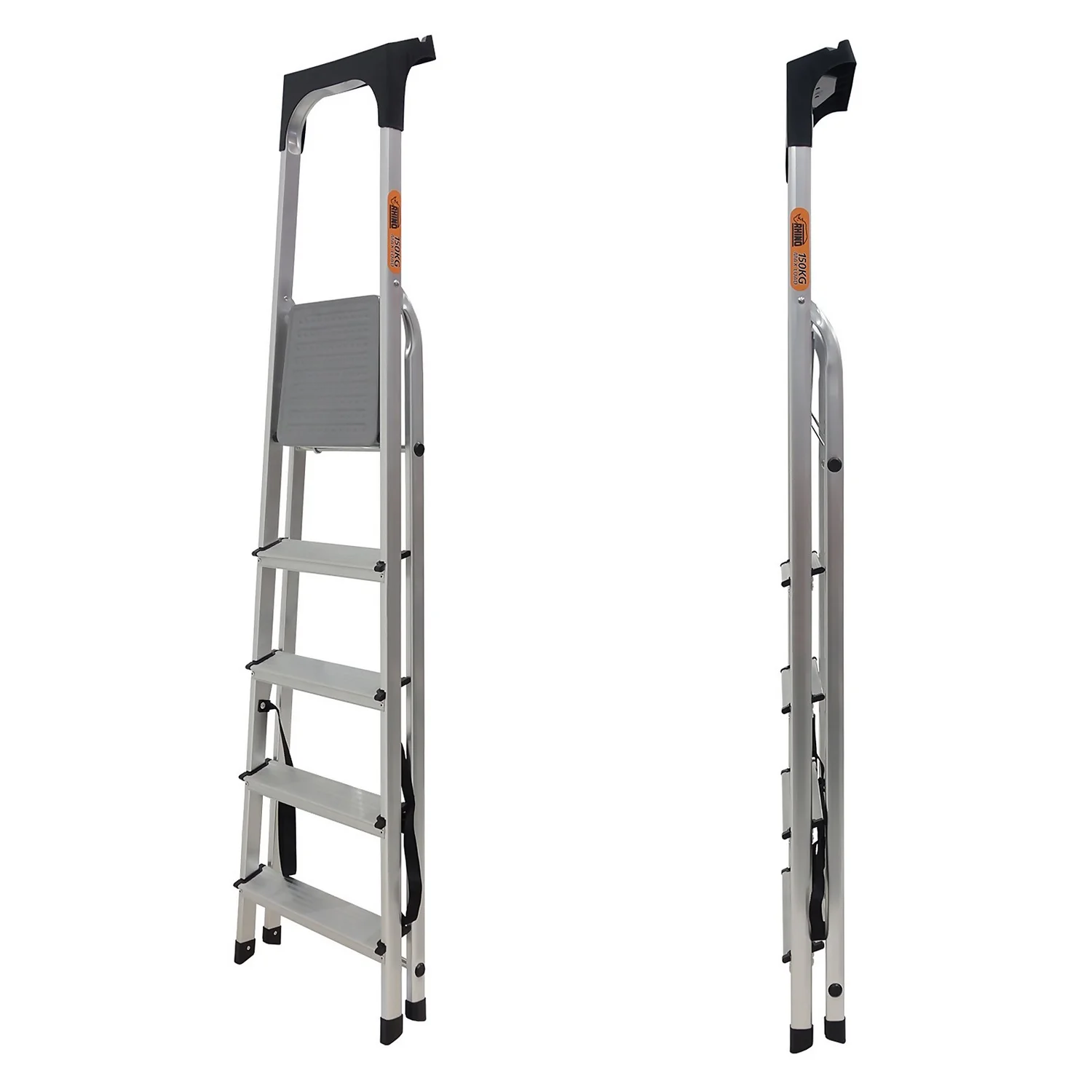 Rhino Lightweight Aluminium Step Ladder With Tool Tray - 5 Tread 9 Rhino Lightweight Aluminium Step Ladder With Tool Tray - 5 Tread - Image 7