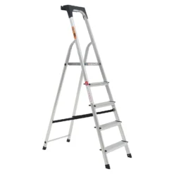Rhino Lightweight Aluminium Step Ladder With Tool Tray - 5 Tread