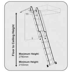 Rhino 2 Section Loft Ladder With Handrail -Stanley Shop 12889948 1404860593504241