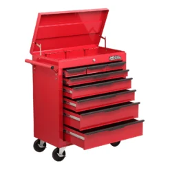 Hilka Heavy Duty 8 Drawer Tool Storage Trolley With Lid Storage And Ball Bearing Slides