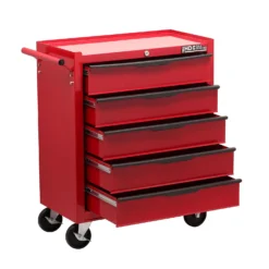 Hilka Heavy Duty 5 Drawer Tool Storage Trolley With Ball Bearing Slides