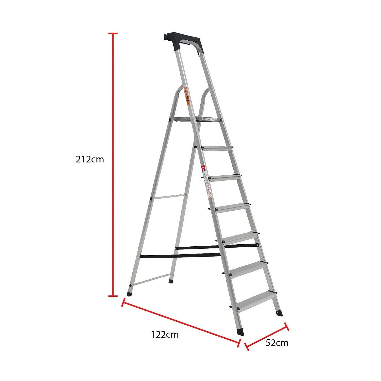 Rhino Lightweight Aluminium Step Ladder With Tool Tray - 7 Tread 5 Rhino Lightweight Aluminium Step Ladder With Tool Tray - 7 Tread - Image 3