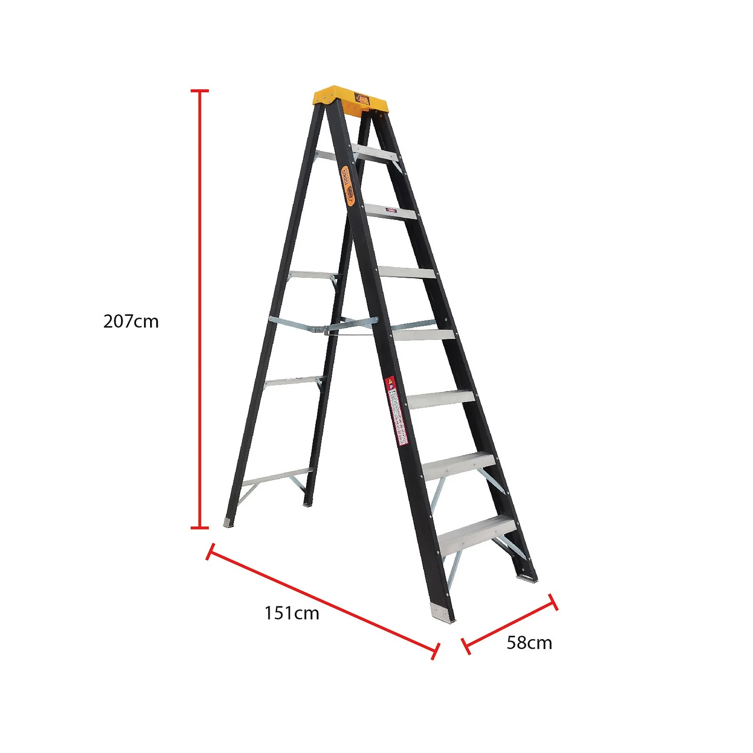 Rhino Fibreglass Step Ladder - 8 Tread 4 Rhino Fibreglass Step Ladder - 8 Tread - Image 2