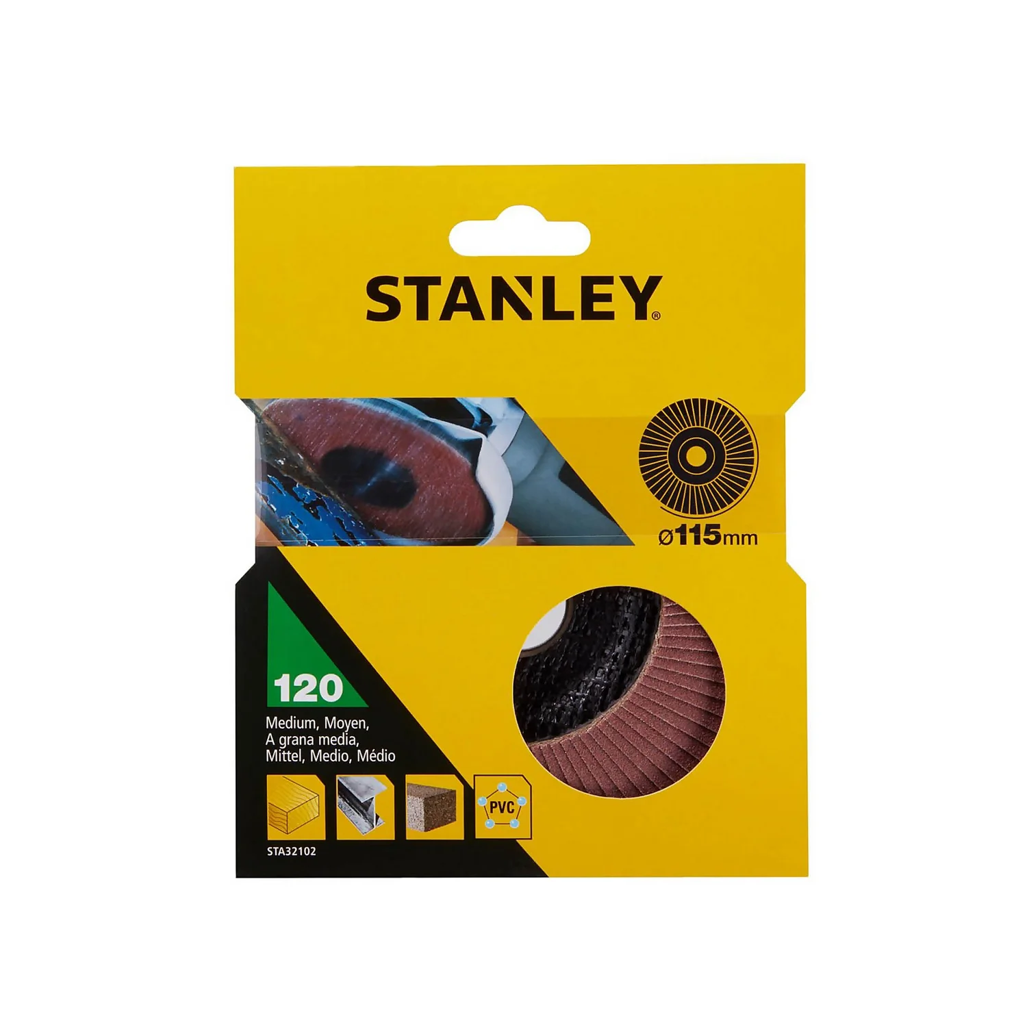 STANLEY Aluminium Oxide 115mm Flap Wheel Disc – 120G (STA32102-XJ) 3 STANLEY Aluminium Oxide 115mm Flap Wheel Disc – 120G (STA32102-XJ)