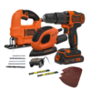 Black & Decker BLACK+DECKER Power Tool Triple Pack (BCK28S1-GB) - Combi Drill, Sander & Jigsaw 1 Black & Decker BLACK+DECKER Power Tool Triple Pack (BCK28S1-GB) - Combi Drill, Sander & Jigsaw -Stanley Shop 13103347 1584956284742063