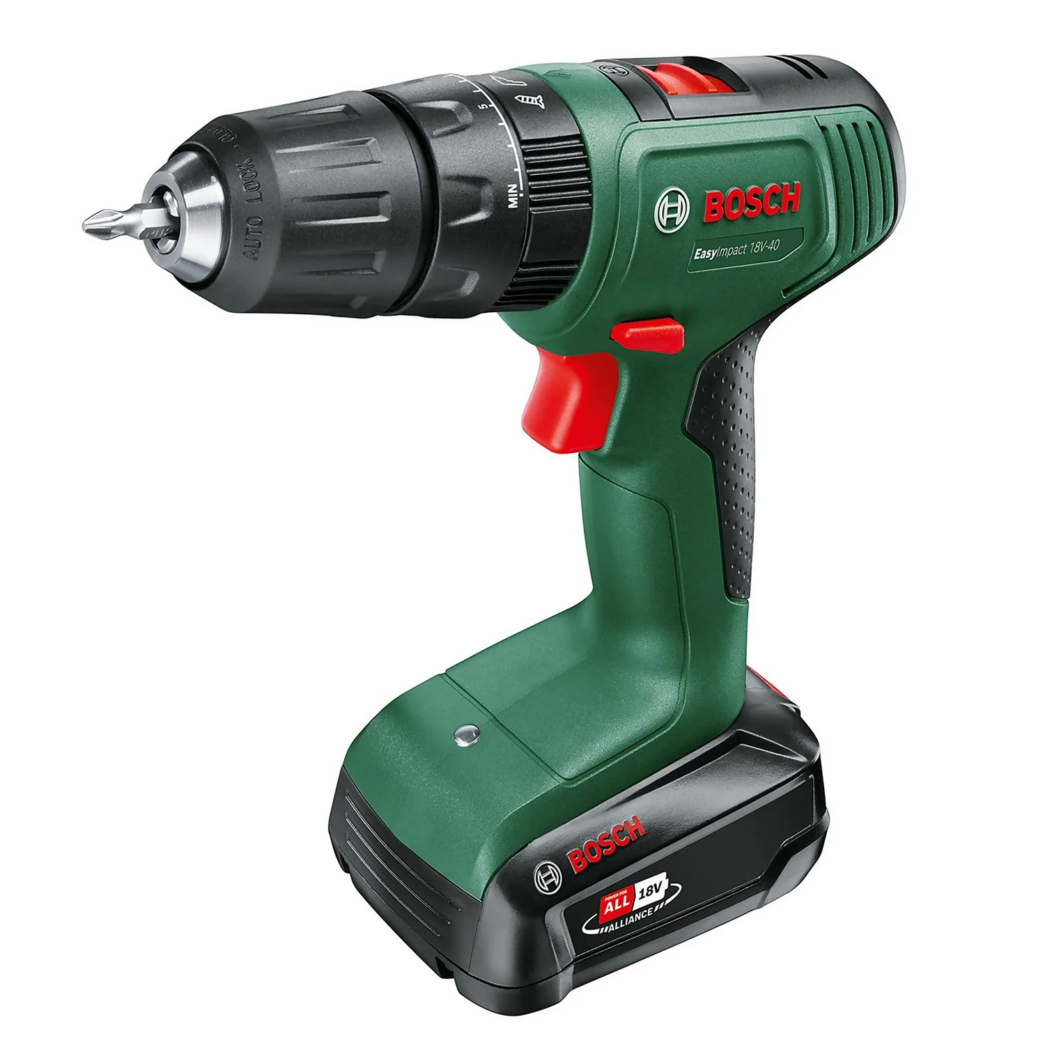 Bosch EasyImpact 18V-40 Combi Drill With 1 X 1.5Ah Battery & Charger 3 Bosch EasyImpact 18V-40 Combi Drill With 1 X 1.5Ah Battery & Charger