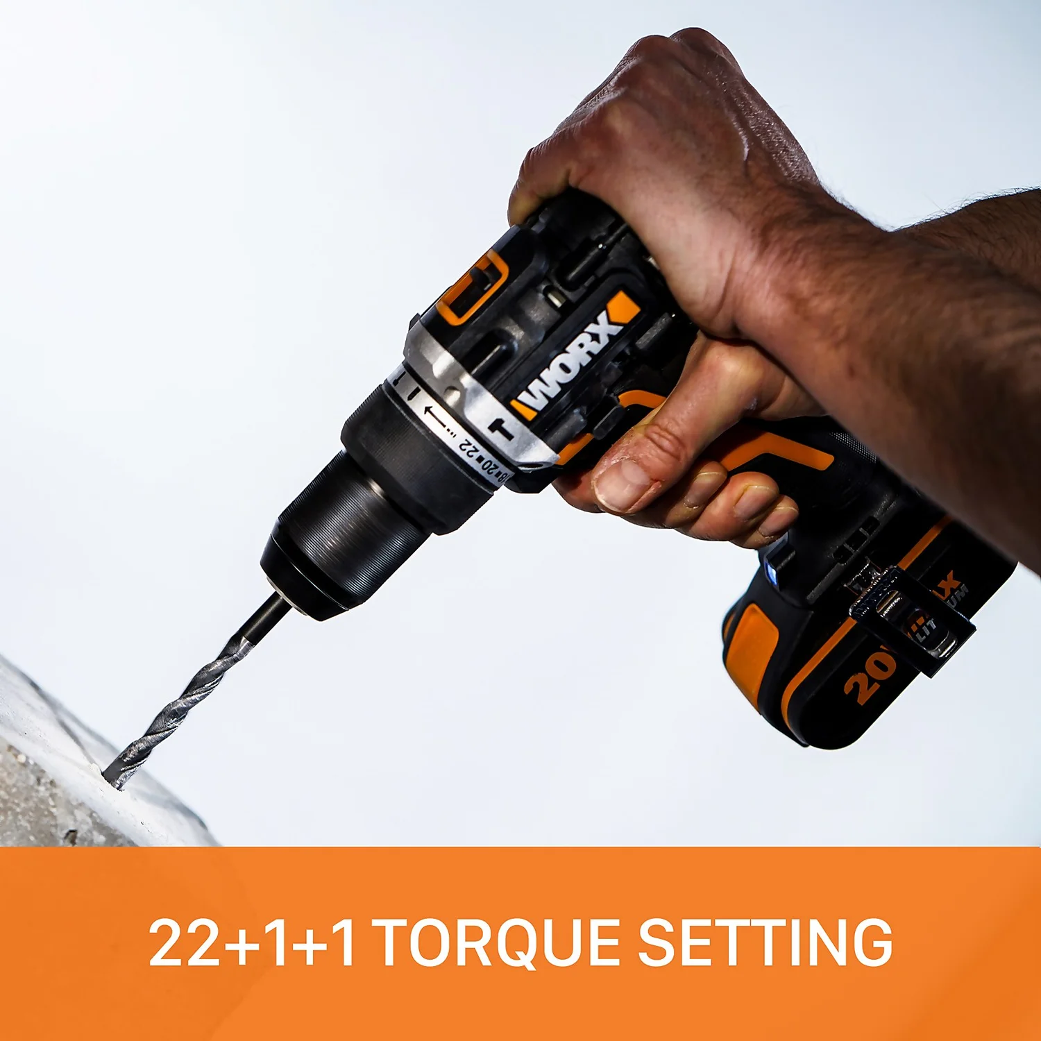 Worx WX352 20v Cordless Brushless Combi Drill With X2 2.0Ah Batteries 8 Worx WX352 20v Cordless Brushless Combi Drill With X2 2.0Ah Batteries - Image 6